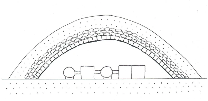 Regolith-covered lunar industrial building concept