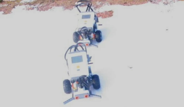 Husar-8 experimental rover swarm in snow