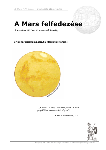 A Mars felfedezése címlapja