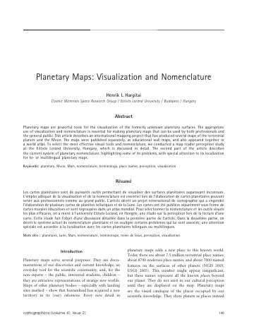 Planetary Maps: Visualization and Nomenclature első oldala