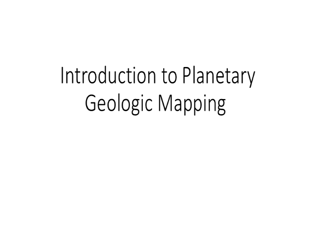 Introduction to Planetary Geologic Mapping