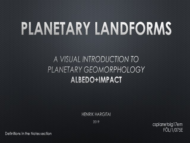 Planetary landforms: albedo and impact
