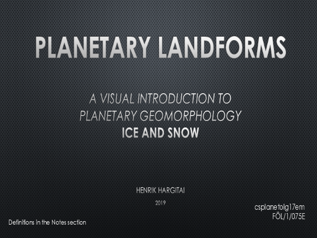 Planetary landforms: ice and snow