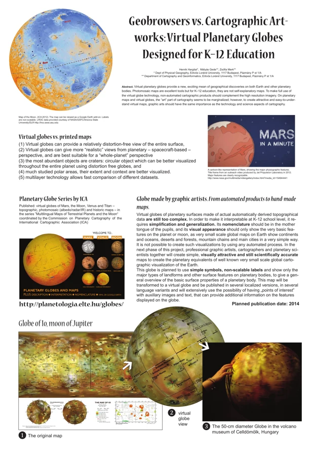 Geobrowsers vs. Cartographic Artworks: Virtual Planetary Globes Designed for K–12 Education – poszter