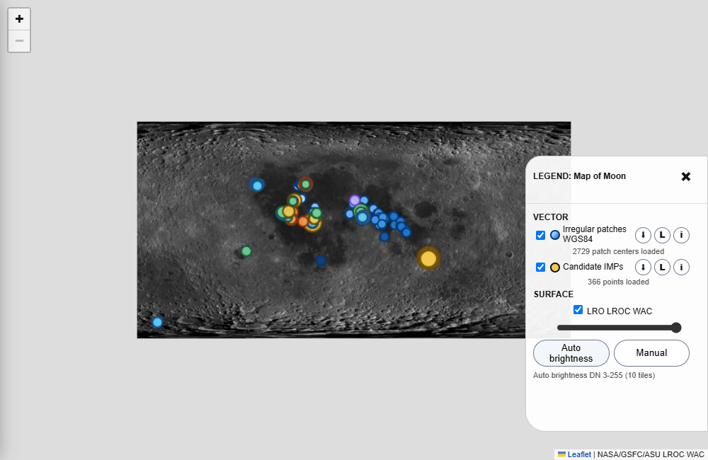 Interactive lunar database